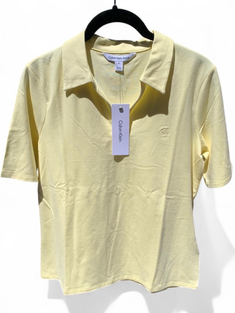 Calvin Klein Pale Yellow Short-Sleeve Polo Women’s Size Medium